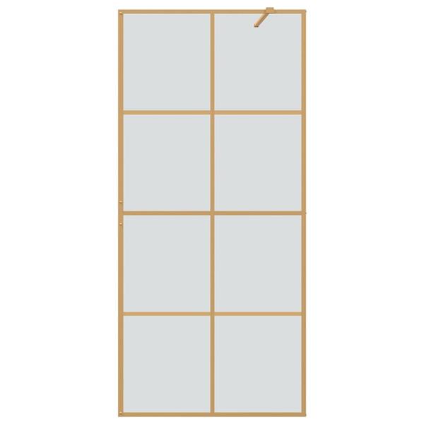 Grote foto vidaxl inloop douche wand goud 90 x 195 cm gehard glas huis en inrichting complete badkamers