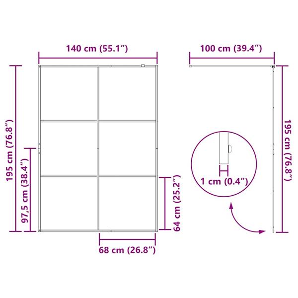 Grote foto vidaxl inloop douche wand goud 140 x 195 cm gehard glas huis en inrichting complete badkamers