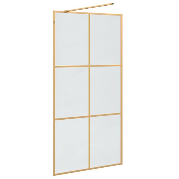 Grote foto vidaxl inloop douche wand goud 100 x 195 cm gehard glas huis en inrichting complete badkamers