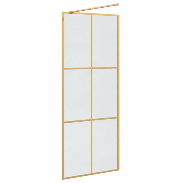 Grote foto vidaxl inloop douche wand goud 80 x 195 cm gehard glas huis en inrichting complete badkamers