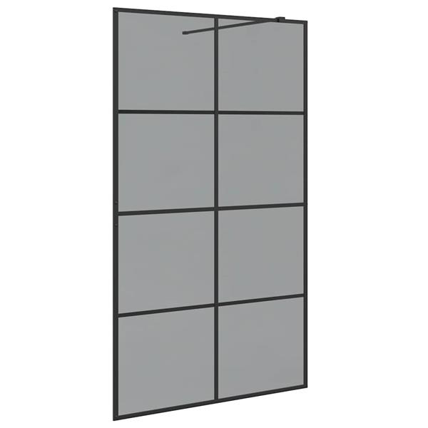 Grote foto vidaxl inloop douche wand zwart 115 x 195 cm gehard glas huis en inrichting complete badkamers