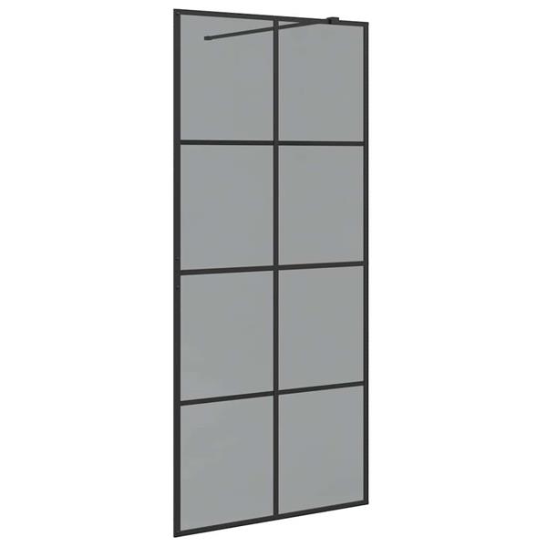 Grote foto vidaxl inloop douche wand zwart 90 x 195 cm gehard glas huis en inrichting complete badkamers