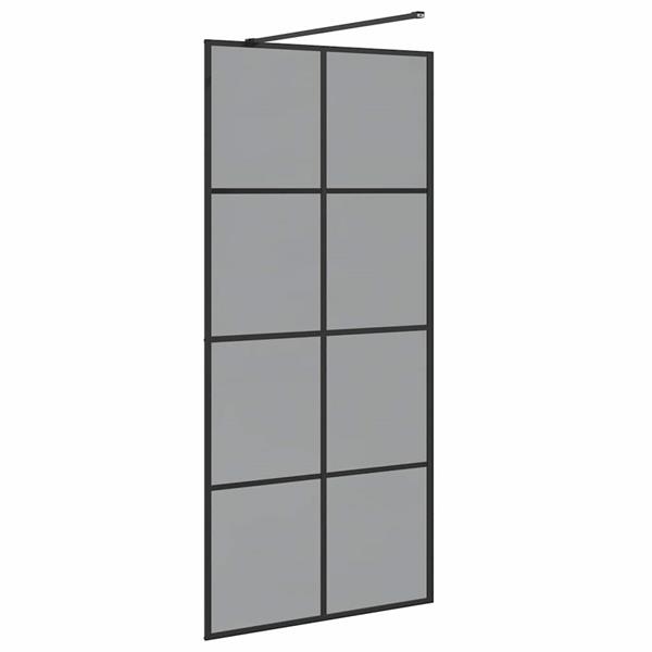 Grote foto vidaxl inloop douche wand zwart 90 x 195 cm gehard glas huis en inrichting complete badkamers