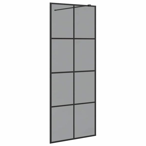 Grote foto vidaxl inloop douche wand zwart 80 x 195 cm gehard glas huis en inrichting complete badkamers