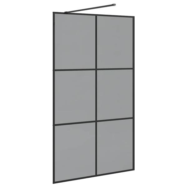 Grote foto vidaxl inloop douche wand zwart 115 x 195 cm gehard glas huis en inrichting complete badkamers