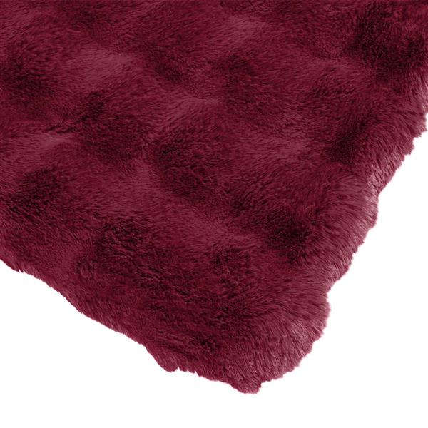 Grote foto vidaxl neppels konijnenbont deken olite 4 pcs bordeaux rood polyester huis en inrichting bedden