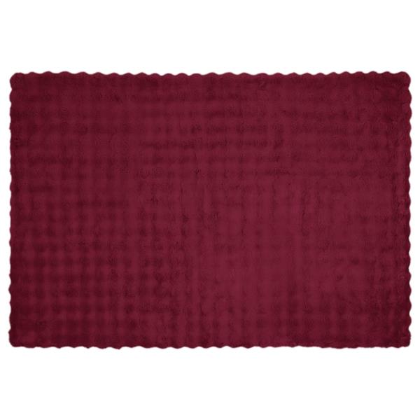 Grote foto vidaxl neppels konijnenbont deken olite 4 pcs bordeaux rood polyester huis en inrichting bedden