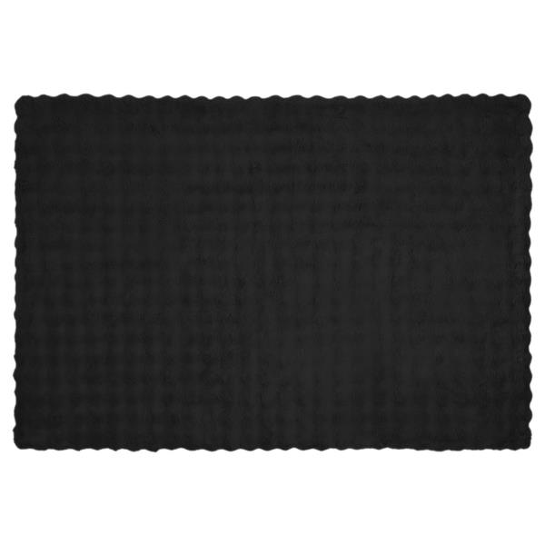 Grote foto vidaxl neppels konijnenbont deken olite zwart 150 x 220 cm polyester huis en inrichting bedden