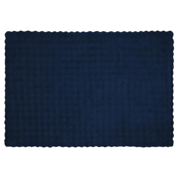 Grote foto vidaxl neppels konijnenbont deken olite 4 pcs marineblauw 150 x 220 cm huis en inrichting bedden