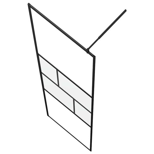 Grote foto vidaxl inloop douche wand zwart 80 x 195 x 0.5 cm glas en aluminium huis en inrichting complete badkamers