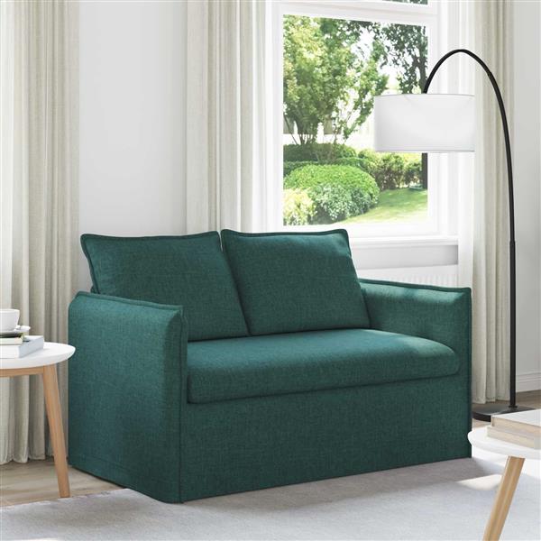 Grote foto vidaxl bank donkergroen 136 x 82 x 85 cm stof huis en inrichting bankstellen