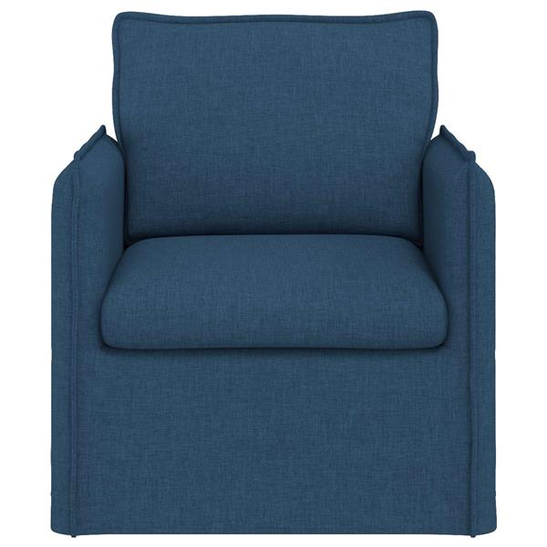 Grote foto vidaxl bank blauw 195 x 82 x 85 cm stof huis en inrichting bankstellen