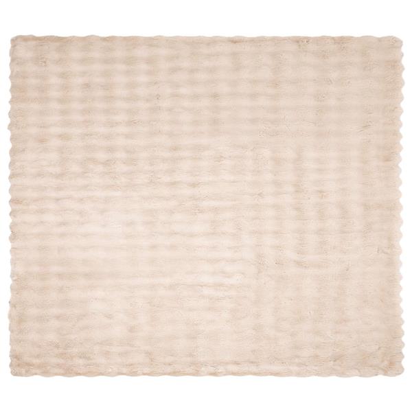 Grote foto vidaxl neppels konijnenbont deken olite beige 130 x 150 cm polyester huis en inrichting bedden