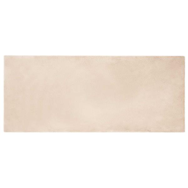 Grote foto vidaxl nep konijnenbont tapijt olite taupe 80 x 200 cm polyester huis en inrichting vloerbedekking en kleden