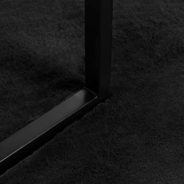 Grote foto vidaxl nep konijnenbont tapijt olite zwart 240 x 240 cm polyester huis en inrichting vloerbedekking en kleden