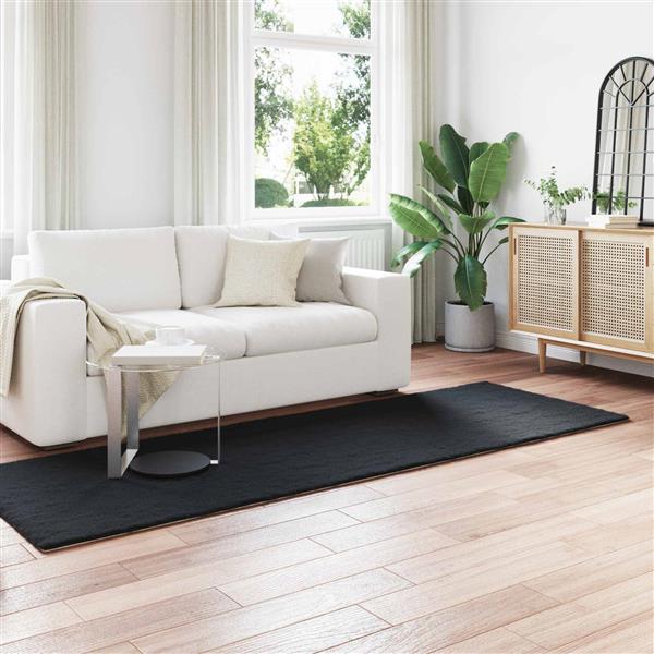 Grote foto vidaxl antislip neplederen konijnenbont vloerkleed olite zwart huis en inrichting vloerbedekking en kleden