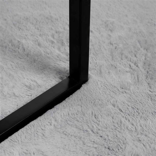 Grote foto vidaxl nep konijnenbont tapijt olite grijs 160 x 160 cm polyester huis en inrichting vloerbedekking en kleden