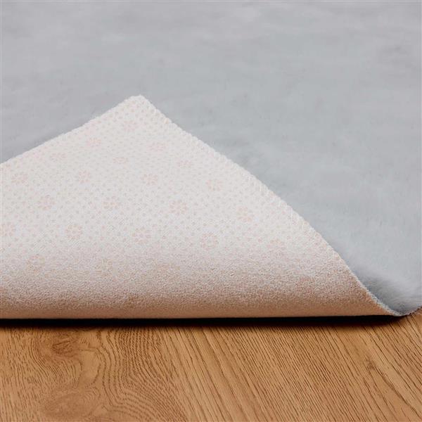 Grote foto vidaxl nep konijnenbont tapijt olite grijs 100 x 200 cm polyester huis en inrichting vloerbedekking en kleden