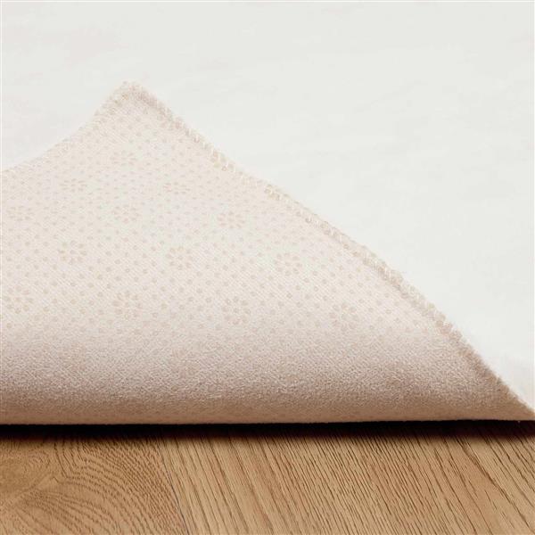 Grote foto vidaxl nep konijnenbont tapijt olite cr me 120 x 120 cm polyester huis en inrichting vloerbedekking en kleden