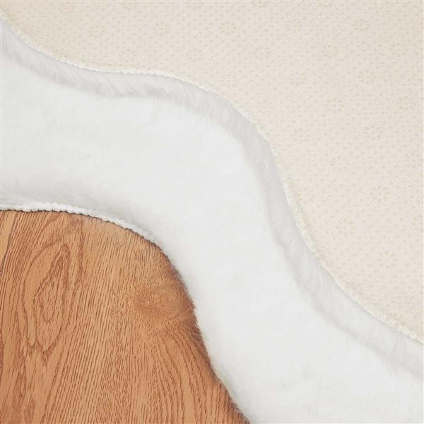 Grote foto vidaxl nep konijnenbont tapijt olite wit 80 x 120 cm polyester huis en inrichting vloerbedekking en kleden