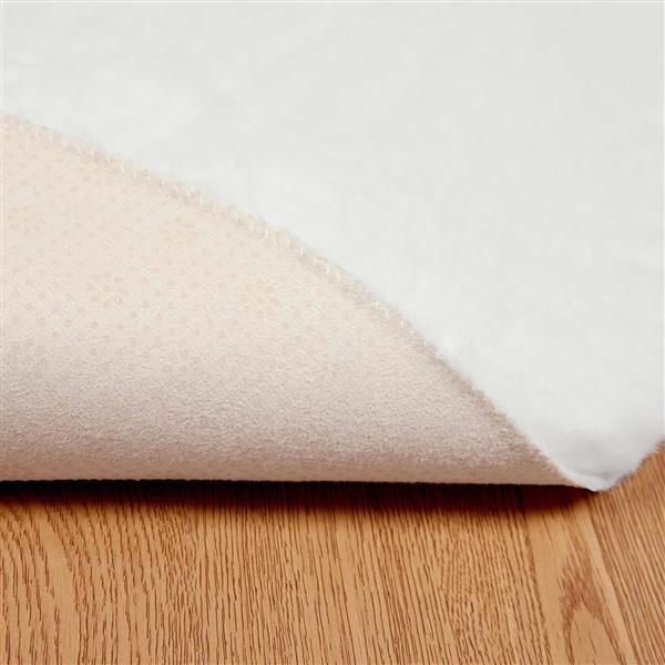 Grote foto vidaxl nep konijnenbont tapijt olite wit 160 cm polyester huis en inrichting vloerbedekking en kleden