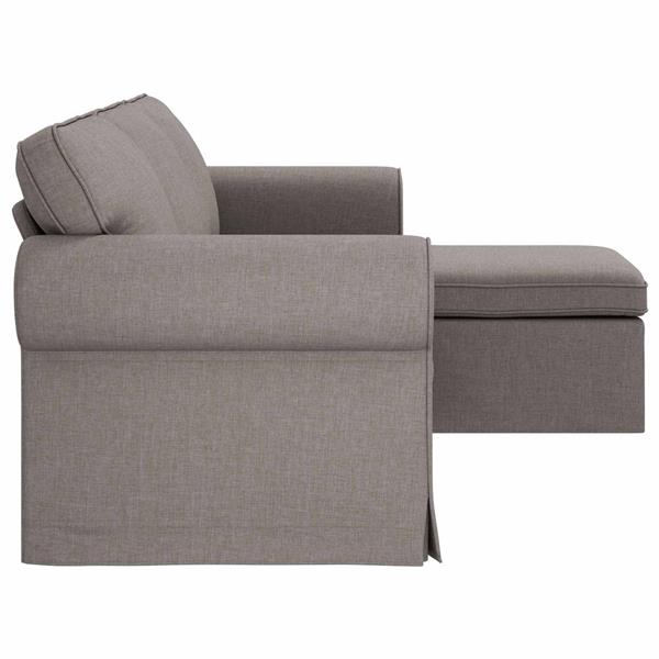 Grote foto vidaxl bank taupe 215 x 138 x 80 cm stof huis en inrichting bankstellen