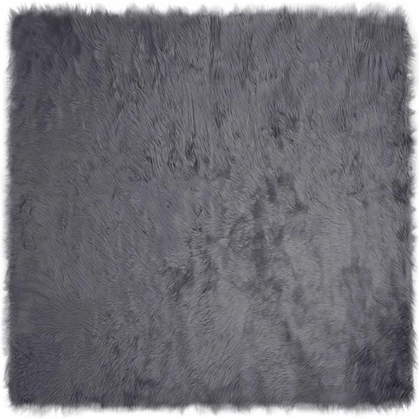 Grote foto vidaxl nep schapenvacht tapijt tafalla antraciet 200 x 200 cm huis en inrichting vloerbedekking en kleden