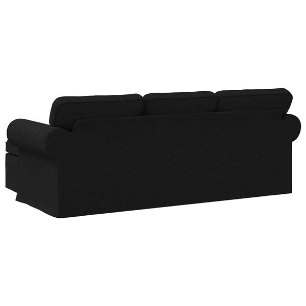 Grote foto vidaxl bank zwart 215 x 138 x 80 cm stof huis en inrichting bankstellen