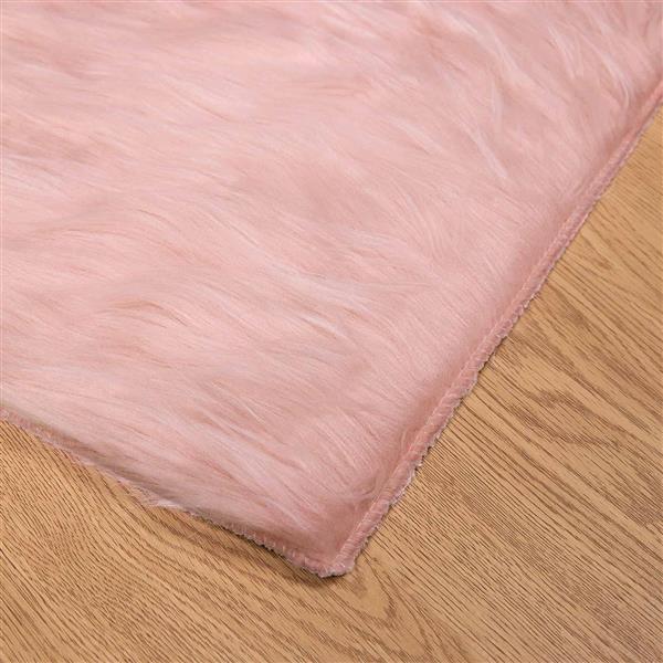 Grote foto vidaxl nep schapenvacht tapijt tafalla roze 60 x 110 cm polyester huis en inrichting vloerbedekking en kleden