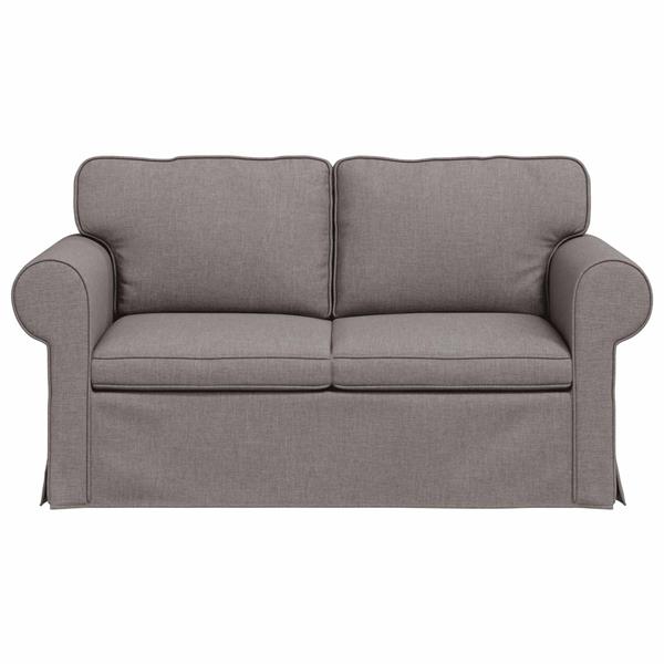 Grote foto vidaxl bank taupe 215 x 82 x 80 cm stof huis en inrichting bankstellen