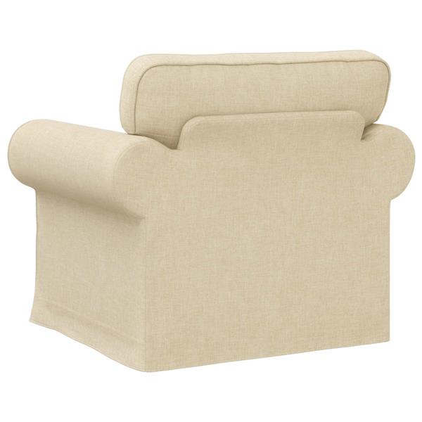 Grote foto vidaxl bank cr me 215 x 82 x 80 cm stof huis en inrichting bankstellen