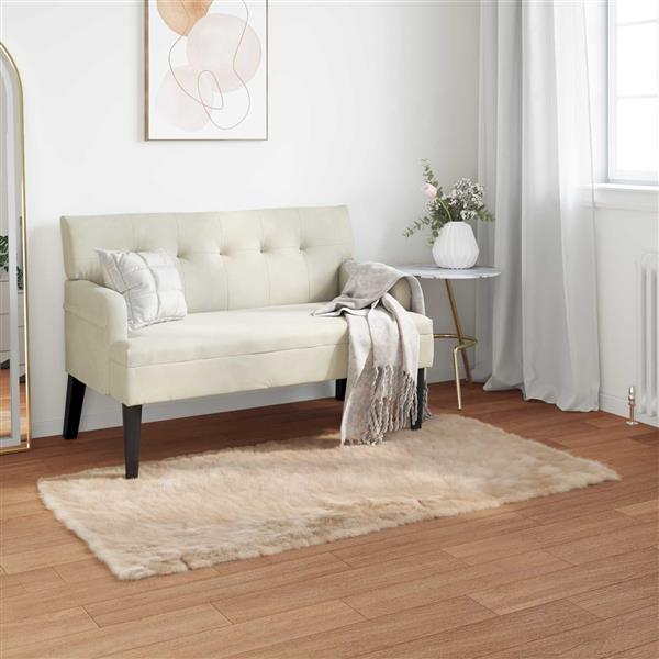 Grote foto vidaxl nep schapenvacht tapijt tafalla beige 80 x 150 cm polyester huis en inrichting vloerbedekking en kleden