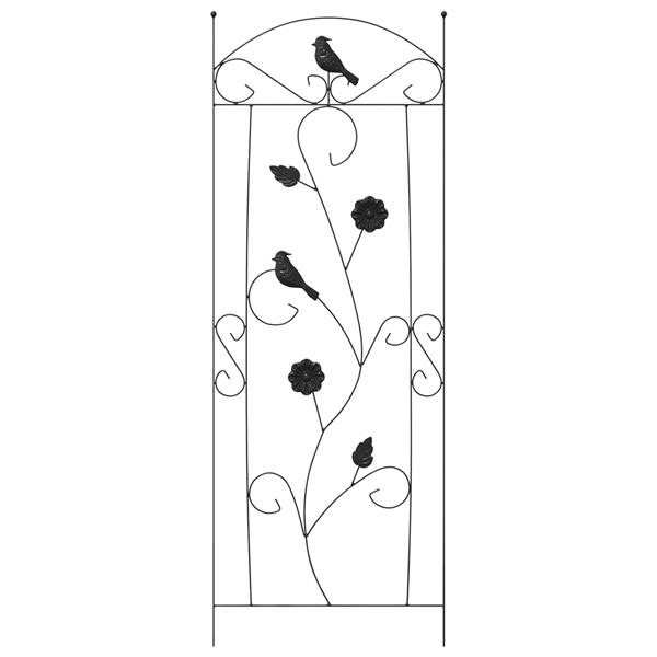 Grote foto vidaxl tuinhek 3 pcs zwart 110 x 40 cm staal tuin en terras overige tuin en terras