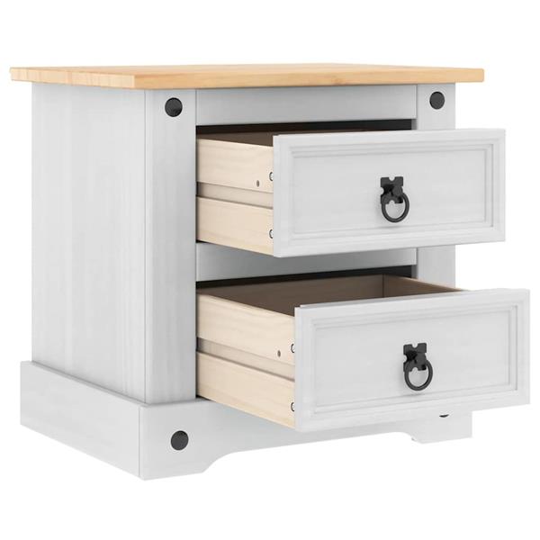 Grote foto vidaxl nachtkastje met lade wit 53 x 39 x 47 cm massief grenenhout huis en inrichting complete slaapkamers