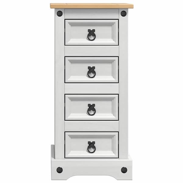 Grote foto vidaxl nachtkastje met lade wit 35 x 32 5 x 74 cm massief grenenhout huis en inrichting complete slaapkamers