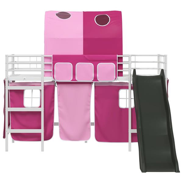 Grote foto vidaxl loftbed voor kids wit en roze 99 5 x 190 cm metaal antiek en kunst stoelen en banken