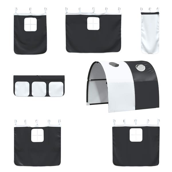 Grote foto vidaxl loftbed voor kids zwart 99 5 x 200 cm metaal antiek en kunst stoelen en banken