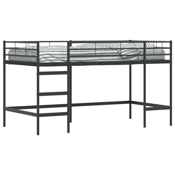 Grote foto vidaxl loftbed voor kids zwart 99 5 x 200 cm staal antiek en kunst stoelen en banken