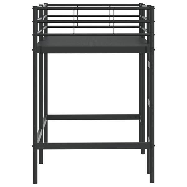 Grote foto vidaxl loftbed voor kids zwart 74 5 x 190 cm staal antiek en kunst stoelen en banken