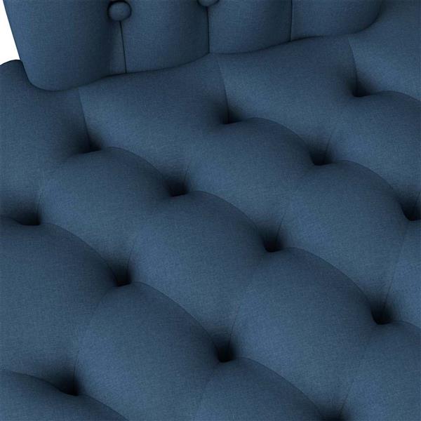 Grote foto vidaxl slipper stoel blauw 56 5 x 70 x 110 cm stof huis en inrichting stoelen