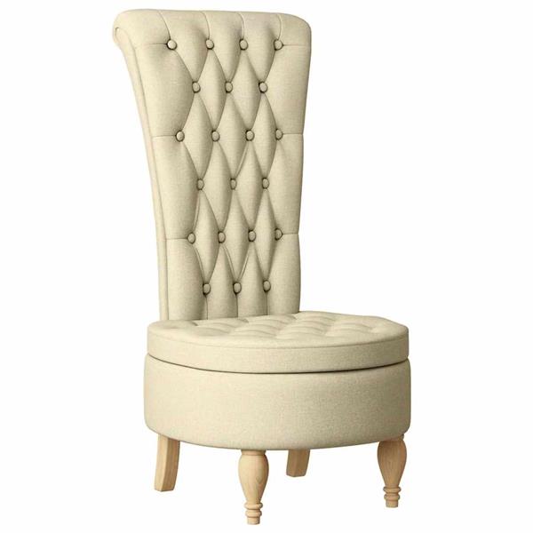 Grote foto vidaxl slipper stoel cr me 56 5 x 70 x 110 cm stof huis en inrichting stoelen