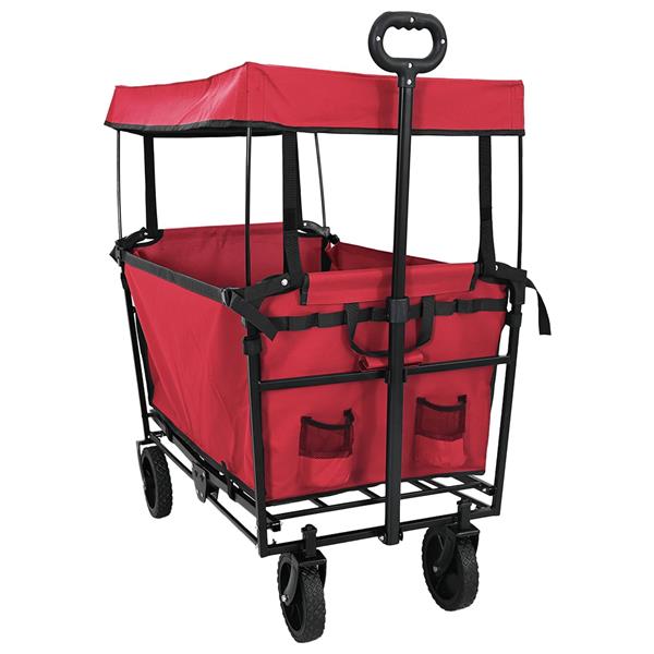 Grote foto vidaxl vouwbare handtrolley rood 105 x 56.5 x 116 cm oxford stof doe het zelf en verbouw gereedschappen en machines