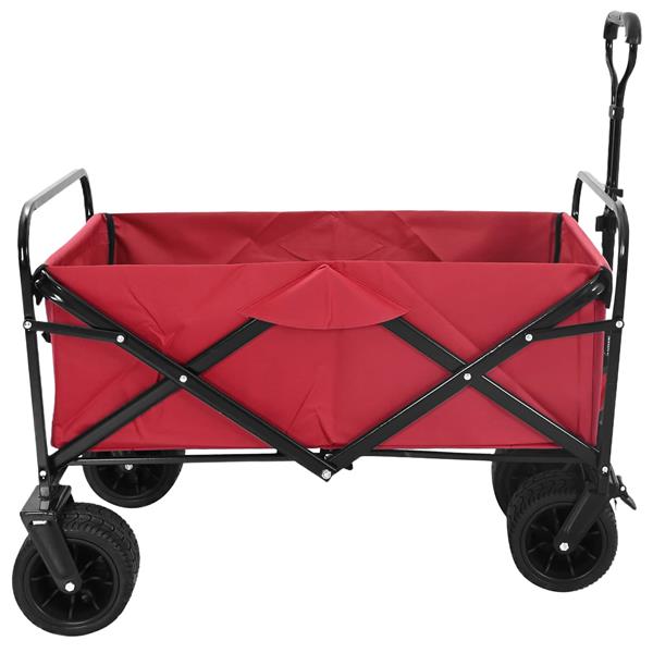 Grote foto vidaxl vouwbare handtrolley rood 89 x 63 x 96 cm staal en oxford stof doe het zelf en verbouw gereedschappen en machines