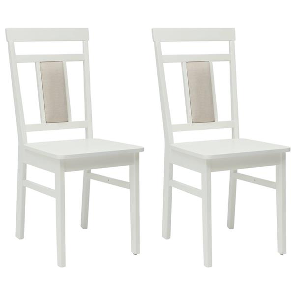 Grote foto vidaxl eetkamerstoel 2 pcs wit massief rubberhout huis en inrichting stoelen