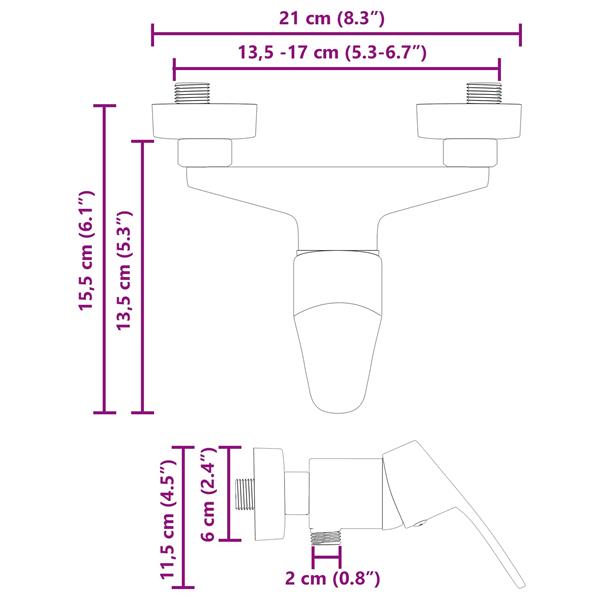 Grote foto vidaxl douchemengkraan chroom g 1 2 inch doe het zelf en verbouw sanitair
