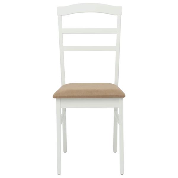 Grote foto vidaxl eetkamerstoel 2 pcs wit en bruin massief rubberhout huis en inrichting stoelen