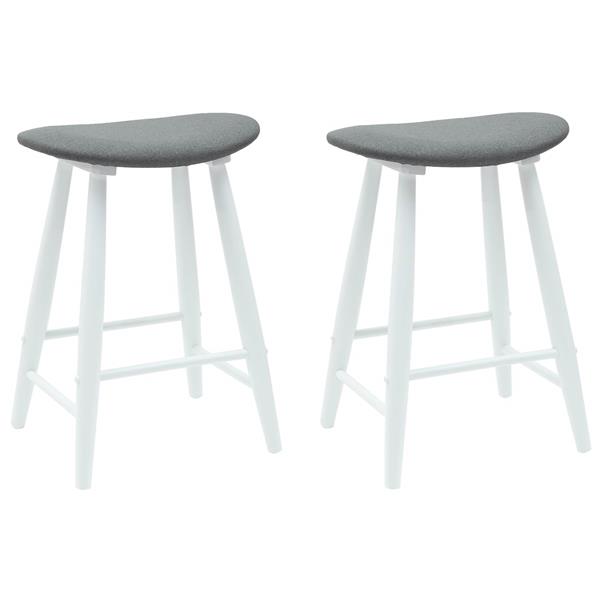 Grote foto vidaxl eettafelstoelen 2 pcs wit 46 x 37 x 63 cm massief rubberhout huis en inrichting stoelen