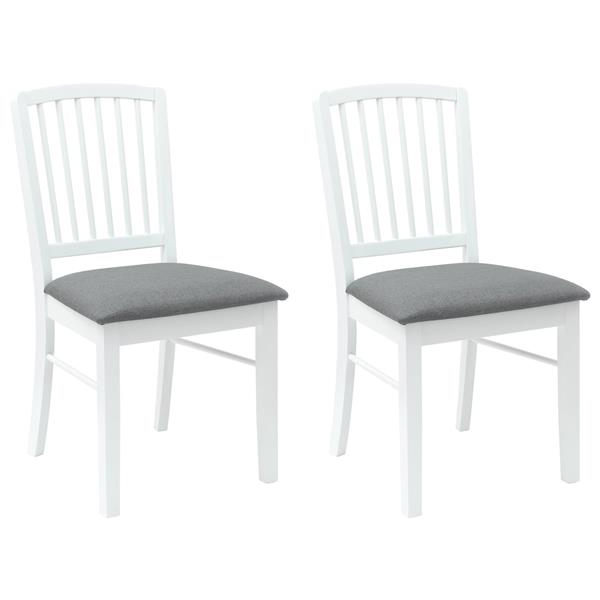 Grote foto vidaxl eettafelstoelen 2 pcs wit 50 x 52 5 x 91 cm massief rubberhout huis en inrichting stoelen