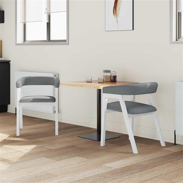 Grote foto vidaxl eettafelstoelen 2 pcs wit 54 x 57 x 73 cm massief rubberhout huis en inrichting stoelen