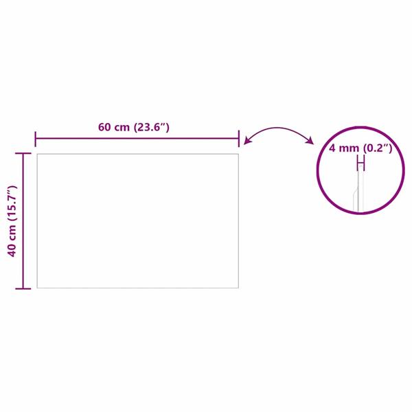 Grote foto vidaxl wandspiegel rechthoekig 60 x 40 cm gehard glas antiek en kunst spiegels